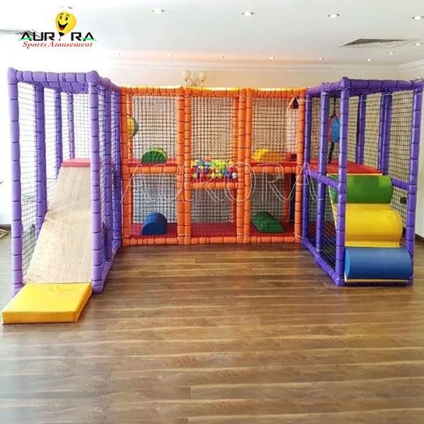 Cheap Small Soft Indoor Play Area Equipment Kids Play Room Area Games Mcdonalds Purple for sale