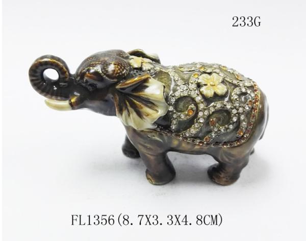 Cheap Elephant trinket jewelry box  petwer metal jewelry box display box for sale