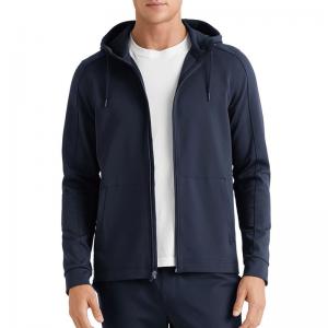 Best Hot SalePolyester Nylon Long Sleeves Full Zip Mens Hooded Jackets with Kangaroo Pocket wholesale