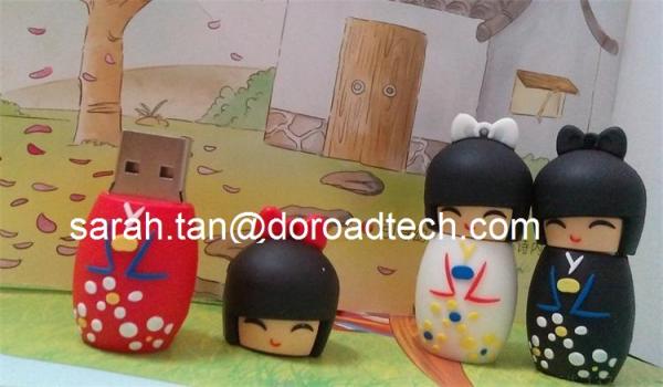 Cheap Cute Doll Shape 3D Soft PVC USB Flash Disk, USB Flash Drives for sale
