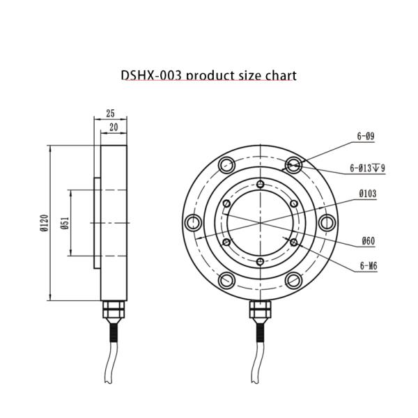 Stainless Steel Load Cell Wireless Loadcell Miniature Donut Washer Type Through Hole Load Cell 500kg 5000kg