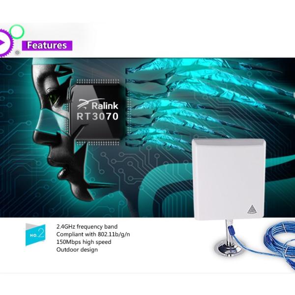 USB Desktop PC Wifi Antenna , 150mbps High Gain Router Antenna