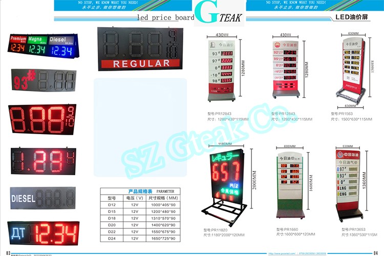 7 segment large led display digital thermometer panel