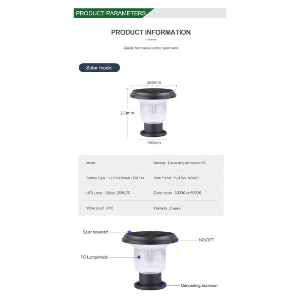 Outdoor Solar Powered Post Pillar Light Kit Fence Lamp High Lumen Gate