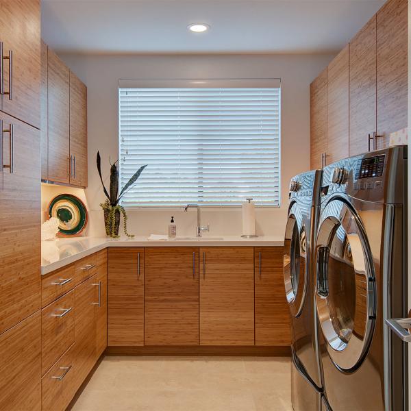Wood Painting Laminate Handle Laundry Room Cabinet Customized