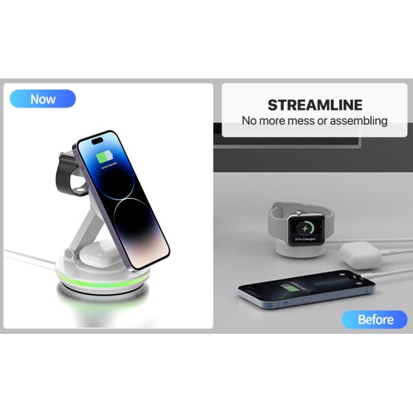 4-IN-1 Foldable Wireless Charger For Magnetic Enabled Phone And Headphones