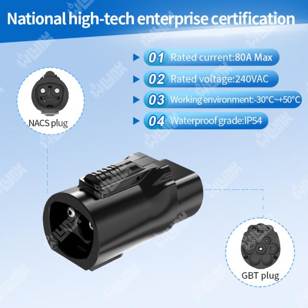 Olink Manufacturer IP54 AC EV Charger GBT Adapter Charging 80A Connectors NACS to GBT Adapter