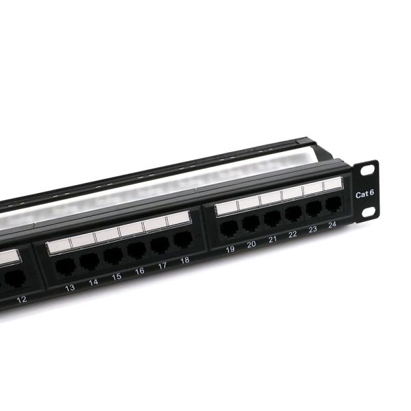 UTP 19 Inch Cat6 Network Wall Mount Patch Panel 24 Port Black / Grey / Lvory