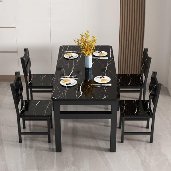 5-Piece Wood Indoor Modern Rectangular Dining Table Furniture Set for Kitchen, Room, Breakfast Nook with 4 Chairs