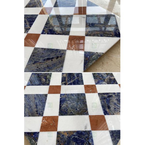 Handmade Square Interior Waterjet Medallions Patterns Marble Stone Floor Tile