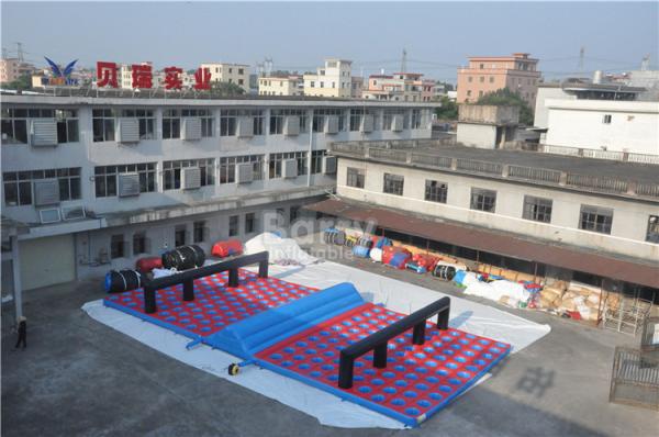 Cheap 20x10x1.2M Inflatable Mattress Run Game Jump House Inflatable 5K Obstacle Course For Adult for sale