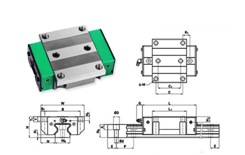 Precious Machined Linear Guide RGH30HA Plastic Machinery Linear Guide