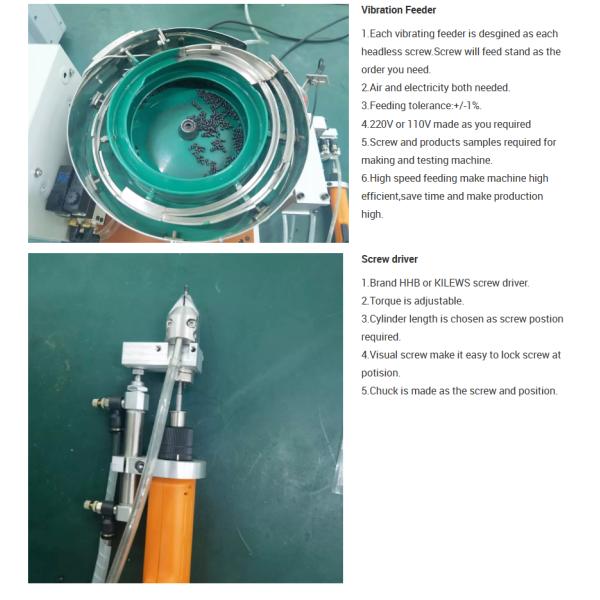 Automatic Screwing Machine, Electric Screwdriver With Feeding System For Screws Without Head