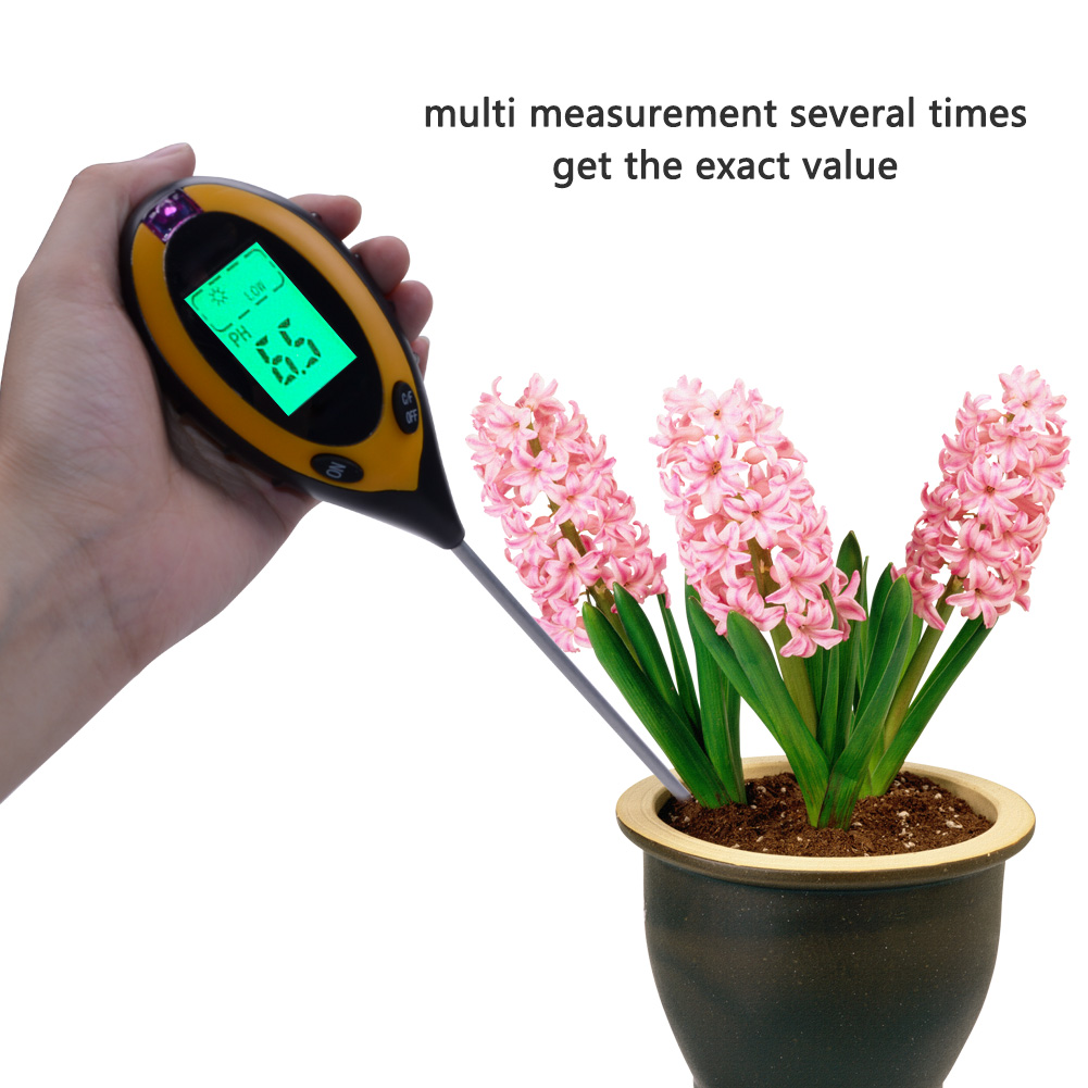 4-in-1 Sensor Meter for Soil Moisture Temperature PH Sunlight Compact and Lightweight