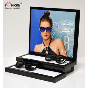 Black Acrylic Sunglasses Display Case Countertop Visual Glasses Store Display