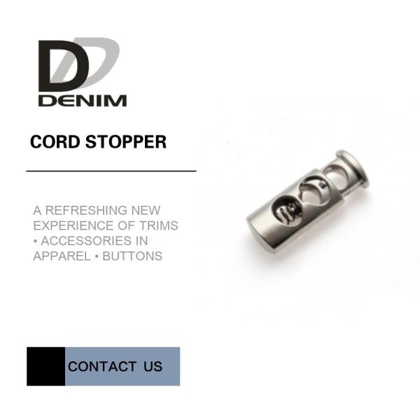Cheap Metal Shiny Silver & Gold Cord Stopper | Double Hole Cord Lock Garment Accessory for sale