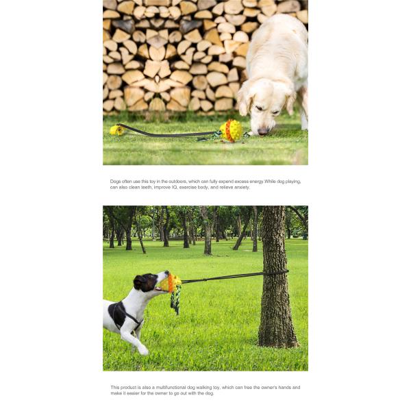 ABS Elastic Dog Chew Toy Interactive Outdoor Drawstring Ball