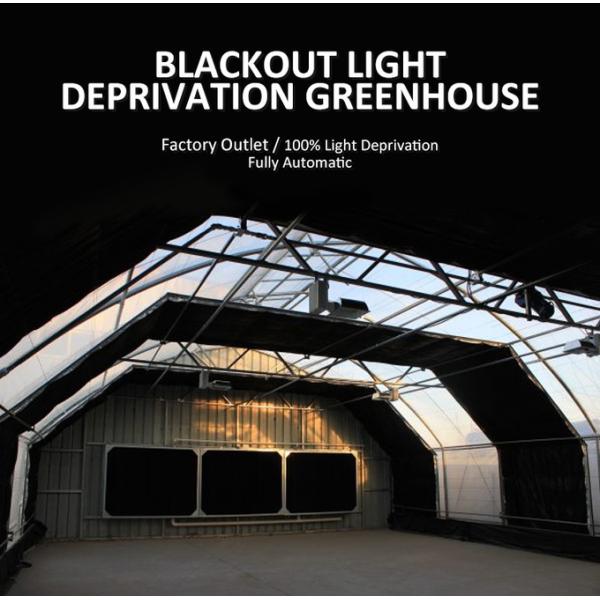 Easy Install Temperature Humidity Control Single Span Black Out Light Deprivation Greenhouse