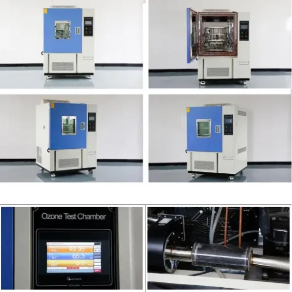 ASTM D1171 Ozone Aging Test Chamber with 0℃~+80℃ Temperature Range and 10 ~ 1000pphm Ozone Concentration for Static Stretching Cable Aging