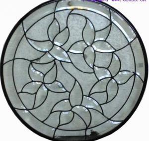 Best 450MM Solid Round Decorative Leaded Glass Window Heat Resistance 2.54cm wholesale