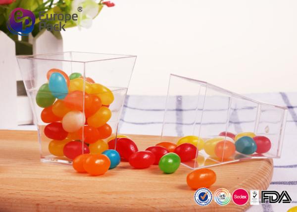 Cheap Custom Made LFGB Free Plastic Square Cups For Ice Cream / Dessert for sale