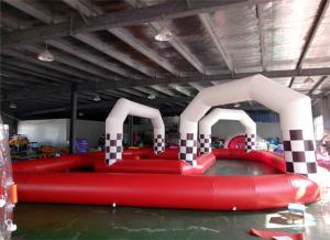 China Outdoor Large Kids Adults Inflatable Car Race Course Track on sale