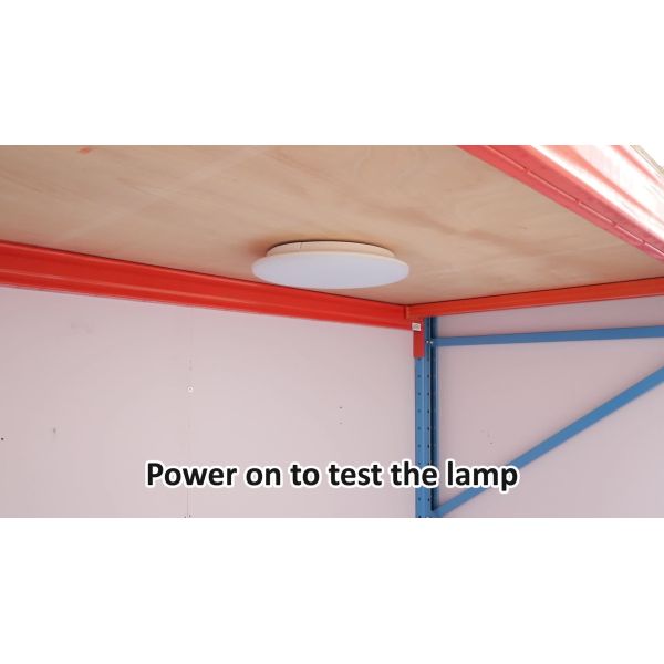 White corridor wall light front view showing modern round design