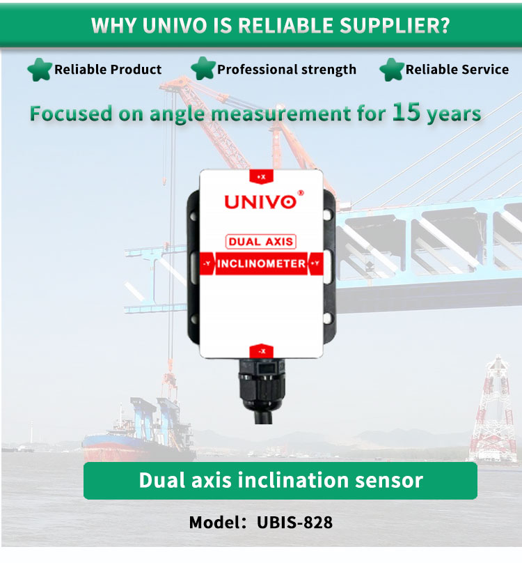 High Precision Dual Axis Inclinometer UNIVO UBIS-828 4-20mA 0-24mA 0-5V 0-10V Angle Sensor