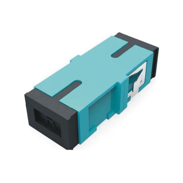 ISO RoHS ABS / PBT Aqua Blue color OM3 SC Simplex MM fiber optic adapter