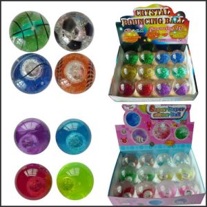 Best Promotion crystal led flash Bouncy bouncing ball toy printed logo wholesale