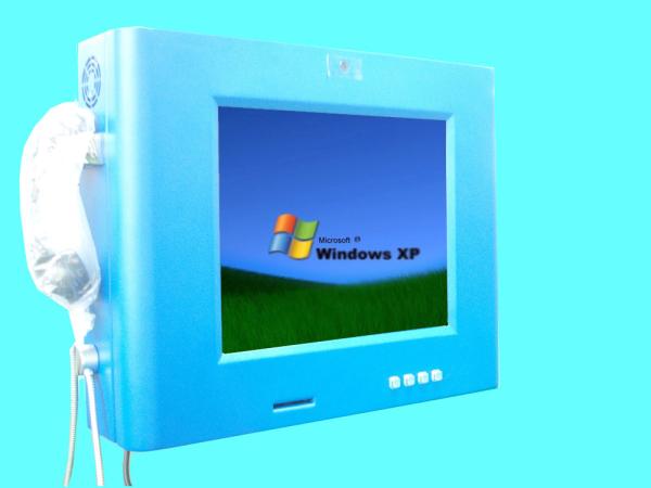 Cheap Wall Mounted Kiosk With Touch Screen / Telephone / Fingerprint Reader for sale