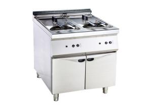 Double / Single Tank Deep Fryer Stainless Steel Kitchen Equipment For Commercial Use