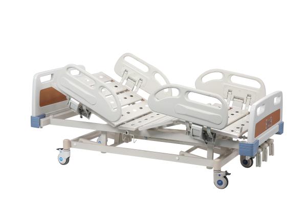 Cheap Steel Frame Manual Hospital Bed With Four Luxurious ABS Side Rails for sale