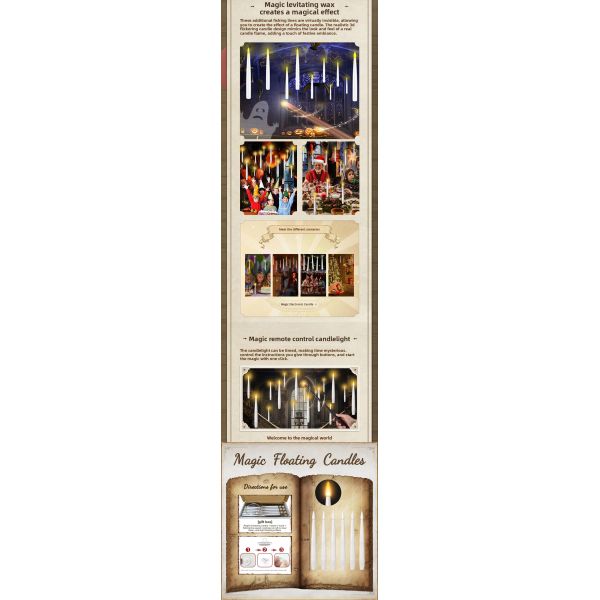 Colorful LED Candle with 3D Flame and Remote Control for Magic Spell Decor
