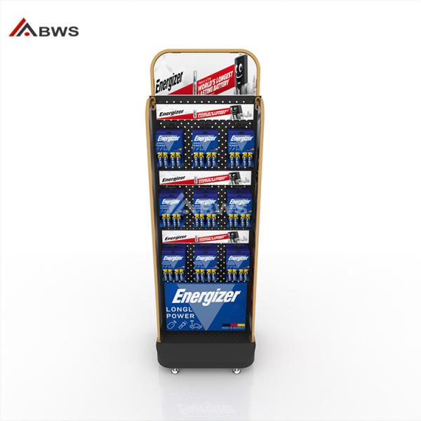 AAA Battery Point Of Sales Displays Counter Display Stand With Hanging Hooks