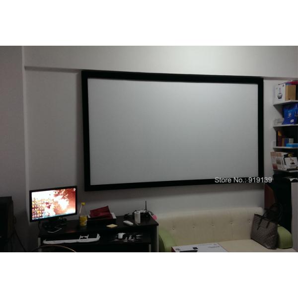 Durable 92Inch Fixed Frame Projection Screen With 80mm Black Velevt Aluminum Cinema Fabric