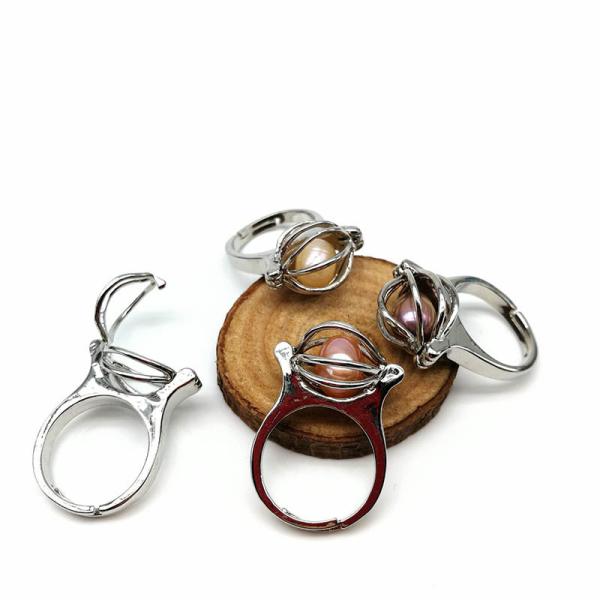 Cheap Unique Love Wish Pearl Bead Ring Cage Design Adjustable Women or Men Ring for sale