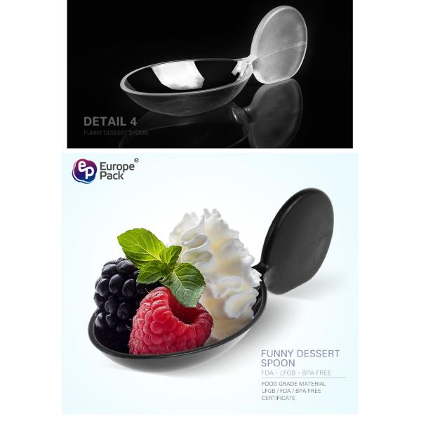 New arrival BPA free PS plastic fish style dessert spoon for restaurant