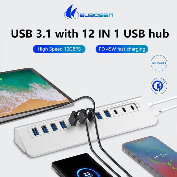 Cheap Laptop USB C Port Hub USB High Speed 3.1 Hub USB C Charging Hub for sale