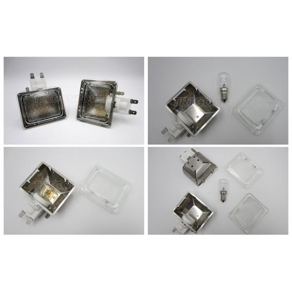 Square Style E14 Oven Lamp Assembly , Concise Full Frosted Oven Bulb Holder