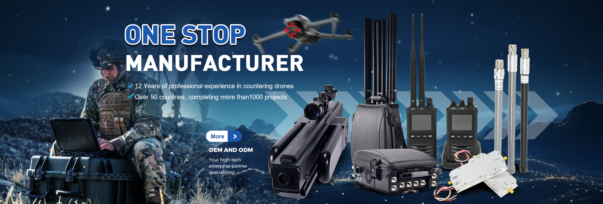 600-700m 50W Anti Fpv Module for Counter Drone System