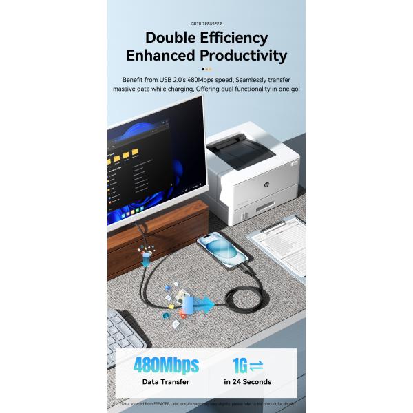 Quick Charge USB C To C Cord 240W With Tinned Copper Conductor