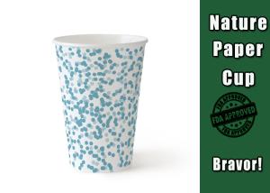 China Beautuful Wedding Blue Paper Cups Edge Hardness For Drinking Tea / Coffee on sale