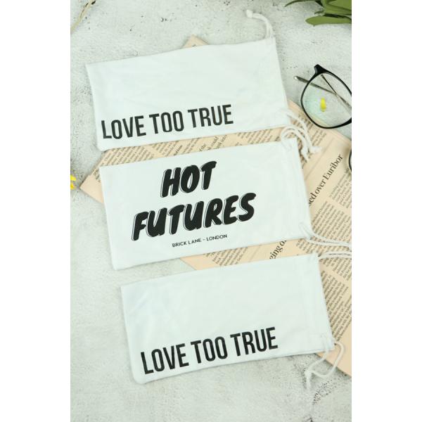 Anti Shock Printed Logo Microfiber Glasses Bag Good Texture Multifunctional