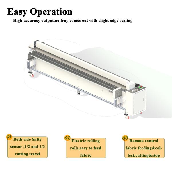 Roller Blind Fabric Automatic Cutting Machine With Nu Fur Sunscreen / Zebra / Blackout Fabric Curtain Cutting Machine
