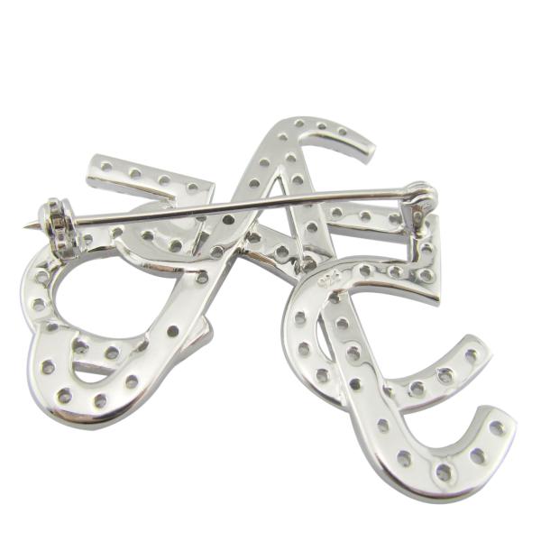 Light And Intricate 925 Silver Pin Brooch With CZ Sterling Silver Brooch Your Handbag Brooch Design