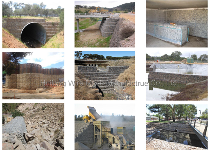 2x1x1m Gabion Box Wire Mesh , Double Twisted Gabion Wall Cage