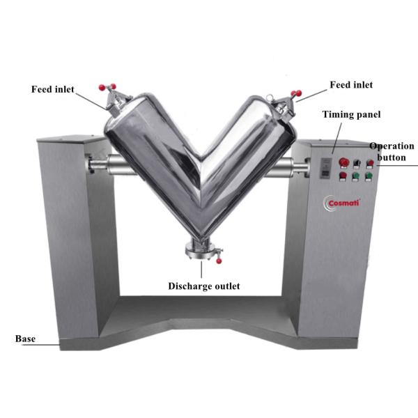 V Shape Food Powder Mixing Machine Automatic Vibration Free 1KW