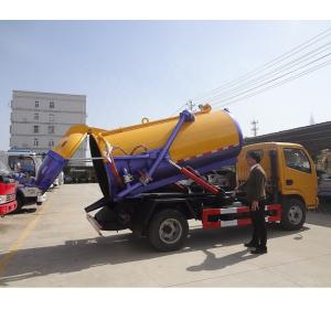 DFAC 4x2 4 Cubic Meter Sewage Sucking Truck 4 Cylinders Euro4 Emission Standard