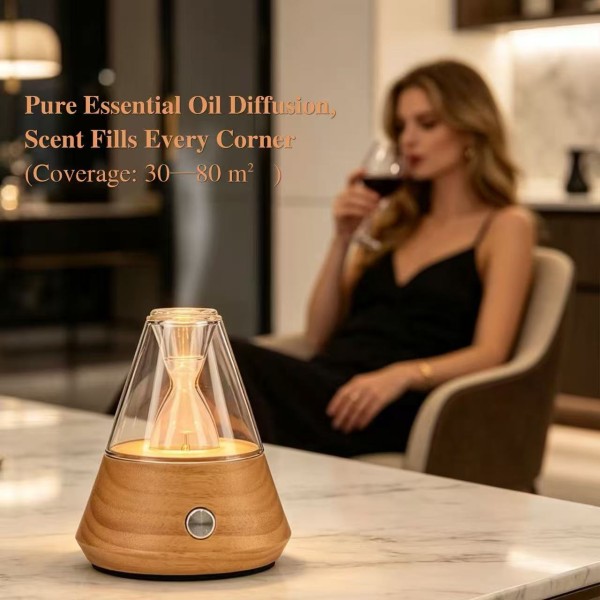 2-Fluid Technology Wood Aroma Diffuser with Customization Services and 30 - 80 ㎡ Coverage for Home